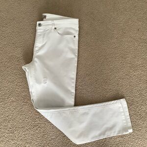 J. Jill Denim Jeans White Womens Stretch Crop Ankle Distressed Ladies 30 x 25